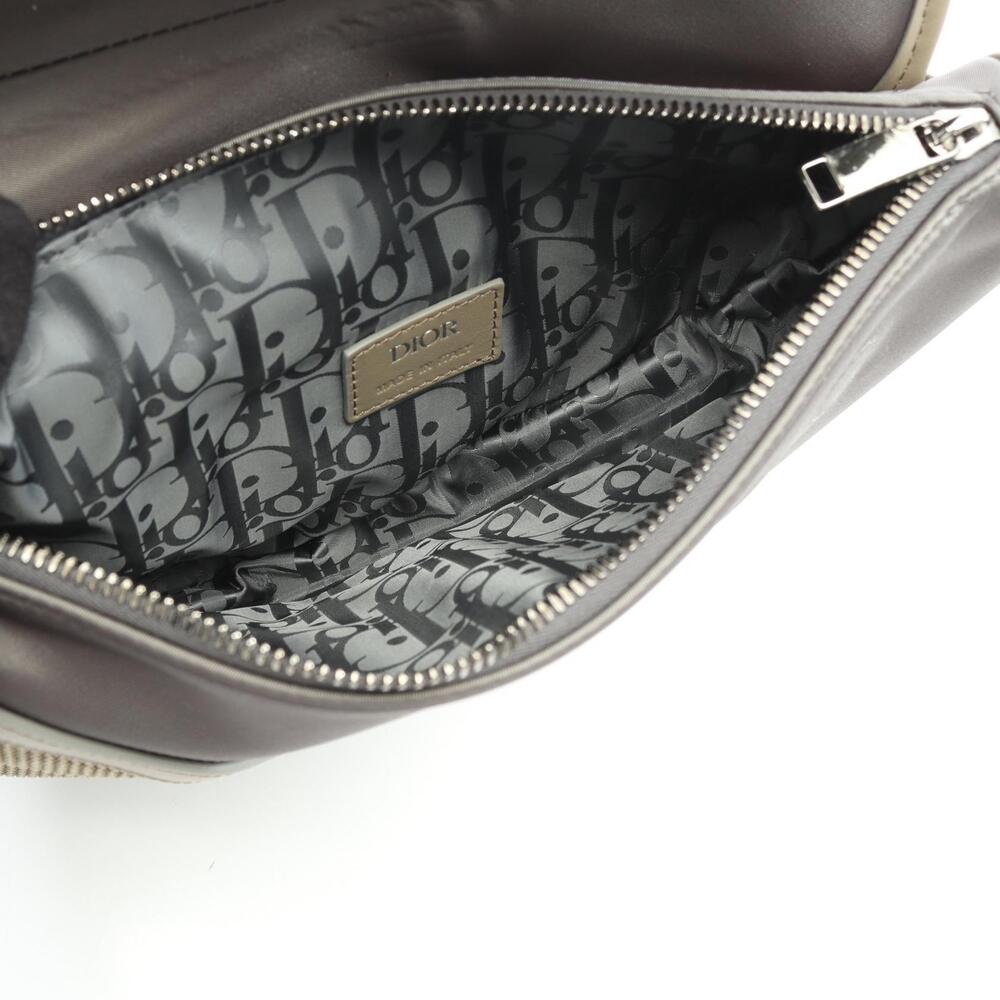 Dior SADDLE Waist Bag Body Bum Crossbody Belt Leather Gray Beige - Picture 2 of 7